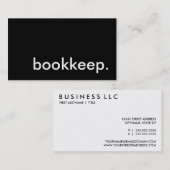 Carte De Visite tenue de livres. (Devant / Derrière)