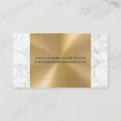Carte De Visite Tenue du microphone | Métal en or marbré (Dos)