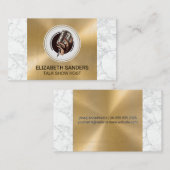 Carte De Visite Tenue du microphone | Métal en or marbré (Devant / Derrière)