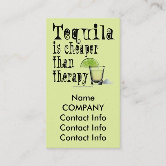 CARTE DE VISITE - TEQUILA EST MOINS CHER QUE LA TH (Devant)