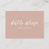 Carte De Visite Teracotta rose moderne script minimal QR CODE (Devant)