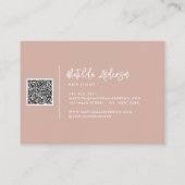 Carte De Visite Teracotta rose moderne script minimal QR CODE (Dos)