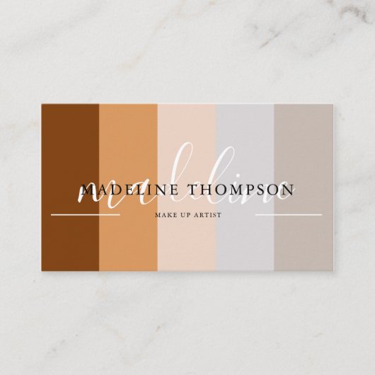 Carte De Visite Terme gris beige Brown Calligraphie Script code QR (Devant)