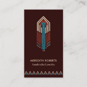Carte De Visite Terra Cotta Turquoise Tribal Design QR Code (Devant)