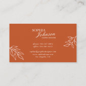 Carte De Visite Terracotta & Beige Boho Minimalist Business Card (Dos)