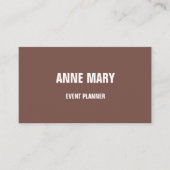 Carte De Visite Terracotta Beige Modern Minimal Event Planner (Devant)