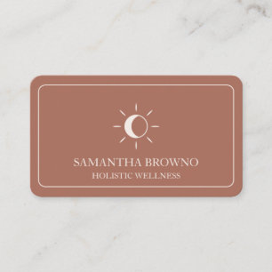 Carte De Visite Terracotta Beige Soleil Lunaire Bien-être Holistiq