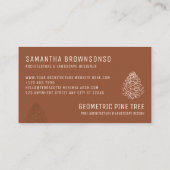 Carte De Visite Terracotta Blush Forest Tree Pine Rustique (Dos)