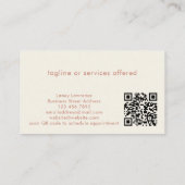 Carte De Visite Terracotta Boho Logo + QR Code Beauty Professional (Dos)