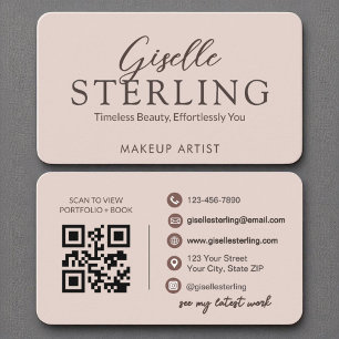 Carte De Visite Terracotta Boho QR Code Script élégant moderne