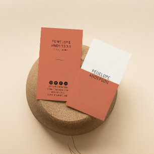 Carte De Visite Terracotta Brûlé Orange Minimaliste Moderne Boho