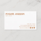 Carte De Visite Terracotta Brûlé Orange Neutre Moderne Boho (Dos)