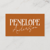 Carte De Visite Terracotta Brûlé Orange Neutre Moderne Boho (Devant)