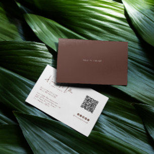 Carte De Visite Terracotta   Code QR minimaliste élégant moderne