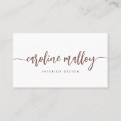 Carte De Visite Terracotta foncée | Script de signature moderne (Devant)