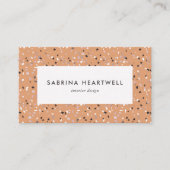 Carte De Visite Terracotta Gray Terrazzo Pattern Interior Design (Devant)