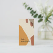 CARTE DE VISITE TERRACOTTA JAUNE RUSTIQUE ABSTRAITE ARTISTIQUE MOD (Debout devant)