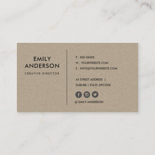 CARTE DE VISITE TERRACOTTA JAUNE RUSTIQUE ABSTRAITE ARTISTIQUE MOD (Dos)