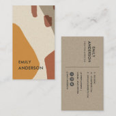 CARTE DE VISITE TERRACOTTA JAUNE RUSTIQUE ABSTRAITE ARTISTIQUE MOD (Devant / Derrière)