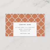 Carte De Visite Terracotta Méditerranéenne Marocaine Professionnel (Dos)