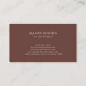 Carte De Visite Terracotta Minimal Monogramme Professionnel (Dos)