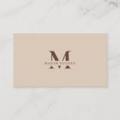 Carte De Visite Terracotta Minimal Monogramme Professionnel (Devant)