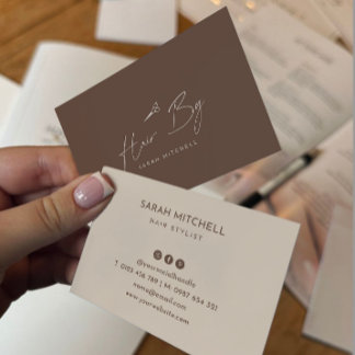 Carte De Visite Terracotta Minimalist Hair Stylist Business Card