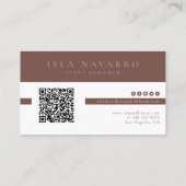 Carte De Visite Terracotta | Modern Elegant Minimalist QR Code (Dos)