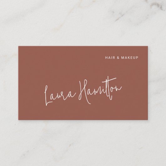 Carte De Visite Terracotta modern minimalist QR code (Devant)