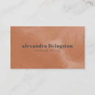 Carte De Visite Terracotta Moderne Abstrait Aquarelle Professionne