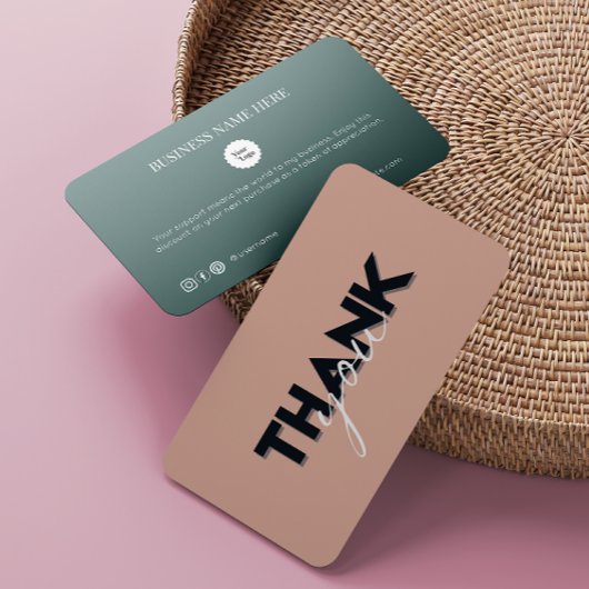 Carte De Visite Terracotta Moderne Merci de commande simple