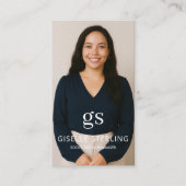 Carte De Visite Terracotta Monogramme Photo Médias sociaux QR Code (Devant)