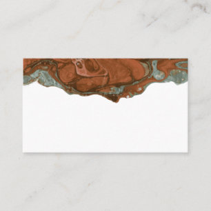 Carte De Visite Terracotta Orange & Turquoise Minimal PLAT Place C