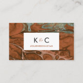 Carte De Visite Terracotta Orange & Turquoise Minimal PLAT Place C (Dos)