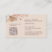 Carte De Visite Terracotta Pampas Grass Watercolor Boho Logo (Dos)