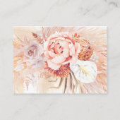 Carte De Visite Terracotta Pampas Site Mariage Floral Grass (Dos)