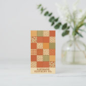 Carte De Visite Terracotta Patchwork Quilt Rustic Farmhouse Floral (Debout devant)