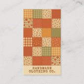 Carte De Visite Terracotta Patchwork Quilt Rustic Farmhouse Floral (Devant)