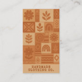 Carte De Visite Terracotta Patchwork Quilt Rustic Farmhouse Floral (Devant)
