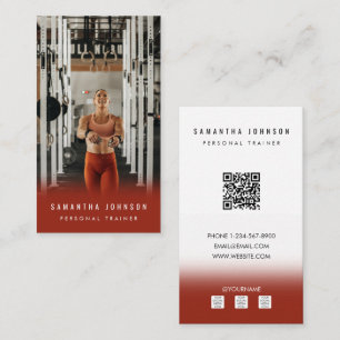Carte De Visite Terracotta Personal Trainer Fitness Athlète Photo