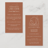 Carte De Visite Terracotta Poterie Argile Céramique Instructions (Devant / Derrière)