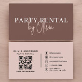 Carte De Visite Terracotta QR Code Party Rental Modern