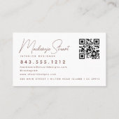 Carte De Visite Terracotta QR Code Scannable Professional Modern (Dos)