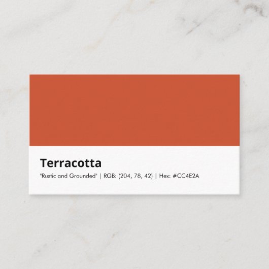 Carte De Visite Terracotta | "Rustique et Authentique" (Devant)
