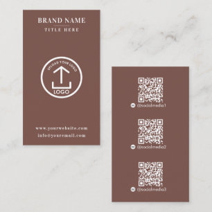 Carte De Visite Terracotta Scannable Digital Contact QR Code Logo