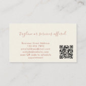 Carte De Visite Terracotta Simple Boho QR Code Beauty Professional (Dos)