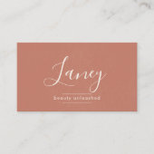 Carte De Visite Terracotta Simple Boho QR Code Beauty Professional (Devant)