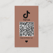 Carte De Visite Terracotta TikTok Social Media QR Code (Dos)