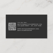 Carte De Visite Terracotta, vert noir abstrait moderne QR CODE (Dos)