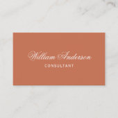 Carte De Visite Terracotta White QR Code and Calligraphy Simple  (Devant)